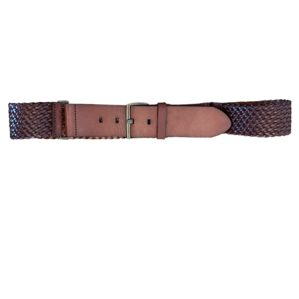 ANN TAYLOR LOFT‎ Brown Leather Braided Statement Belt NEW Size Large